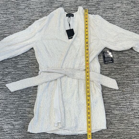 NWT Retrofete Gabrielle Robe in Moonglow White XS Revolve - Picture 12 of 15